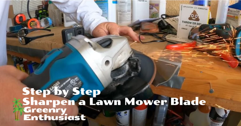 sharpen lawn mower blade at home