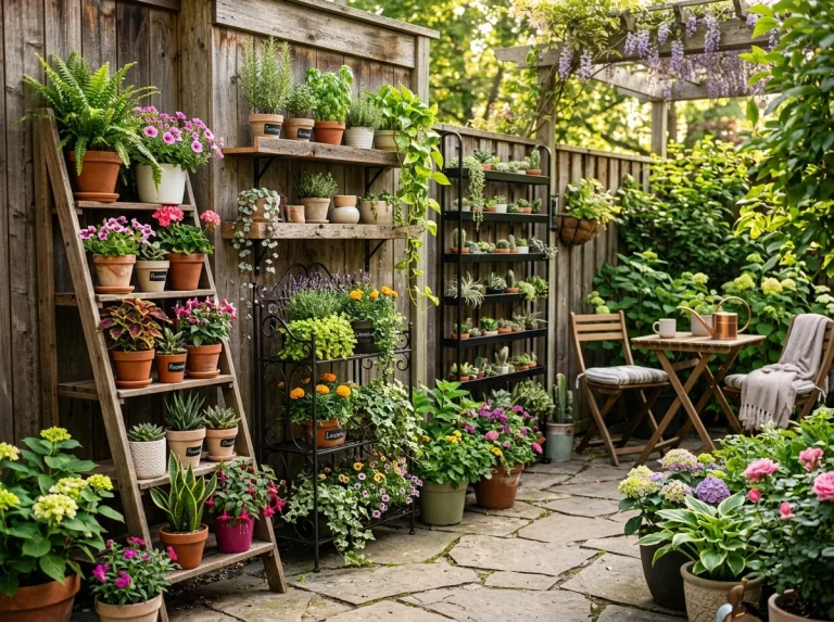 8 Outdoor Plant Shelf Ideas for Garden Organization
