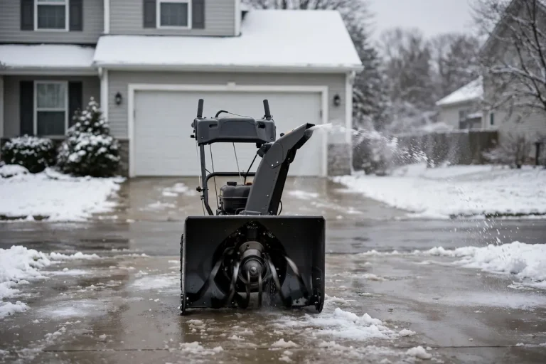 Snowblower throwing a weak stream of snow