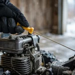 Hand pulling snowblower recoil starter cord