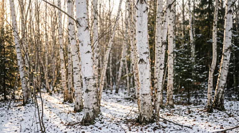trees with white bark silver birch